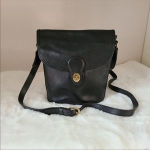 Vintage Coach bucket Bradley leather crossbody bag - navy